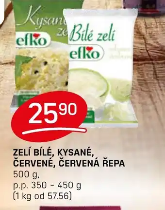 Zelí bílé, kysané, červené, červená řepa