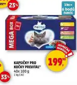 Penny Market KAPSIČKY PRO KOČKY PREVITAL, 40x 100 g nabídka