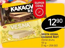 Flop Sedita vesna, kakaové řezy nabídka