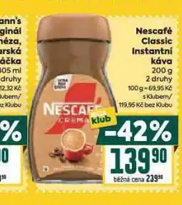 Billa Nescafé classic instantní káva nabídka