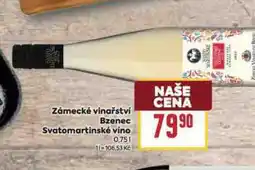Billa Zámecké vinařství bzenec svatomartinské víno nabídka