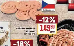 Billa Svatomartinská klobása nabídka