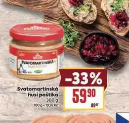 Billa Svatomartinská husí paštika nabídka