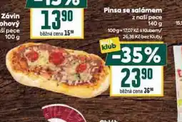 Billa Pinsa se salámem nabídka