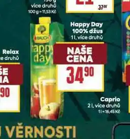 Billa Happy day 100% džus nabídka