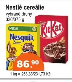 COOP DISKONT Nestlé cereálie nabídka