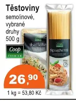 COOP DISKONT Těstoviny nabídka
