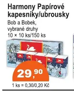 COOP DISKONT Harmony Papírové kapesníky/ubrousky nabídka