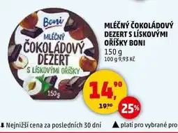 Penny Market MLÉČNÝ ČOKOLÁDOVÝ DEZERT S LÍSKOVÝMI OŘÍŠKY BONI, 150 g nabídka