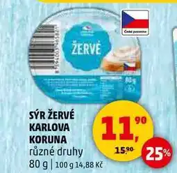 Penny Market SÝR ŽERVÉ KARLOVA KORUNA, 80 g nabídka