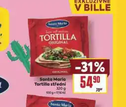 Billa Santa maria tortilla střední nabídka