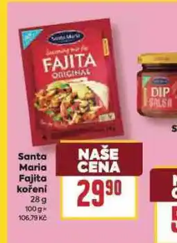 Billa Santa maria fajita koření nabídka