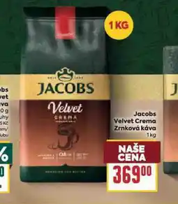 Billa Jacobs velvet crema zrnková káva nabídka