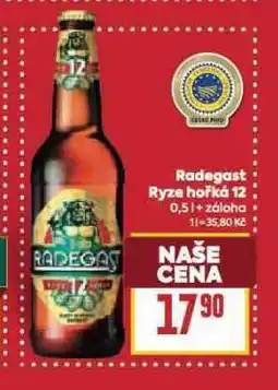 Billa Pivo radegast ryze hořká 12 nabídka