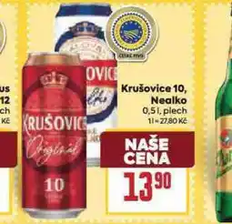 Billa Krušovice hořké nealko nabídka