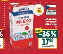 Billa Trvanlivé mléko 3,5% nabídka