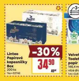 Billa Linteo papírové kapesníky v boxu nabídka