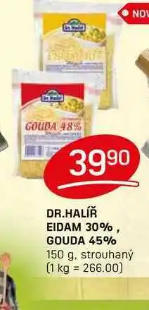 Flop DR.HALÍŘ EIDAM 30%, GOUDA 45% 150 g, strouhaný nabídka
