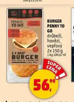 Penny Market BURGER PENNY TO GO, 2x 150 g nabídka