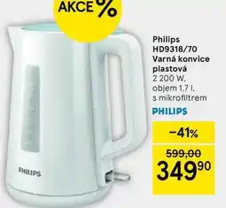 Tesco Philips HD9318/70 Varná konvice plastová 2 200 W. objem 1.7 l, s mikrofiltrem nabídka