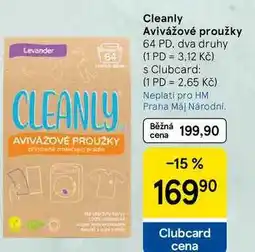 Tesco Cleanly Avivážové proužky, 64 PD, dva druhy nabídka