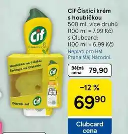 Tesco Cif Čisticí krém s houbičkou, 500 ml, více druhů nabídka