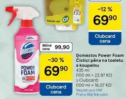 Tesco Domestos Power Foam Čisticí pěna na toaletu a koupelnu, 435 ml nabídka