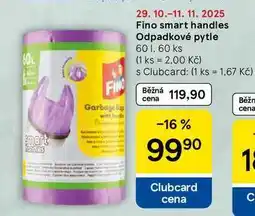 Tesco Fino smart handles Odpadkové pytle, 60 l, 60 ks nabídka