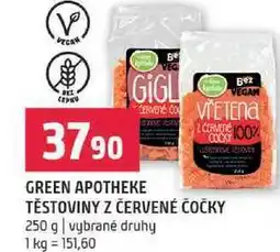 Terno Green apotheke těstoviny z červené čočky 250g nabídka