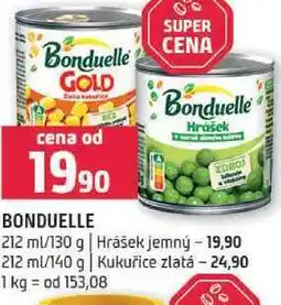 Terno Bonduelle hrášek jemný 130g, kukuřice zlatá 140g nabídka
