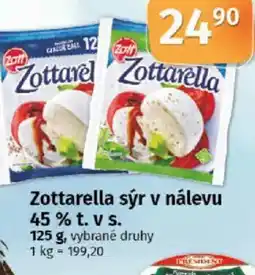 COOP TIP Zottarella sýr v nálevu 45% t.v s. nabídka