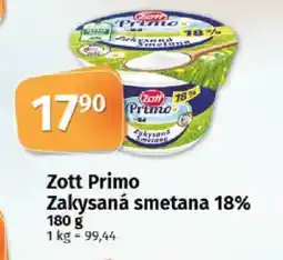 COOP TIP Zott Primo Zakysaná smetana 18% nabídka