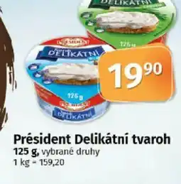 COOP TIP Président Delikátní tvaroh nabídka