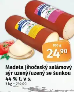 COOP TIP Madeta Jihočeský salámový sýr uzený/uzený se šunkou 44% t. v s. nabídka