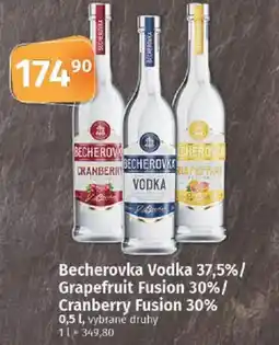 COOP TIP Becherovka Vodka 37,5%/ Grapefruit Fusion 30%/ Cranberry Fusion 30% nabídka