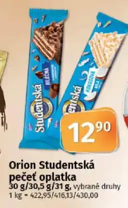 COOP TIP Orion Studentská pečeť oplatka nabídka