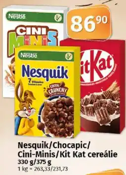COOP TIP Nesquik/Chocapic/ Cini-Minis/Kit Kat cereálie nabídka