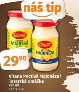 COOP TIP Vitana Poctivá Majonéza/ Tatarská omáčka nabídka