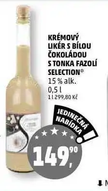 Penny Market KRÉMOVÝ LIKÉR S BÍLOU ČOKOLÁDOU S TONKA FAZOLÍ SELECTION, 0,5 l nabídka