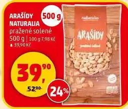 Penny Market ARAŠÍDY NATURALIA pražené solené, 500 g nabídka