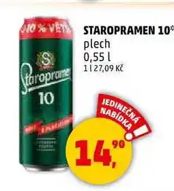 Penny Market STAROPRAMEN 10 plech, 0,55 l nabídka