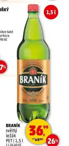 Penny Market BRANÍK světlý ležák PET, 1,5 l nabídka