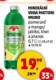 Penny Market MINERÁLNÍ VODA MATTONI IMUNO, 0,7 l nabídka