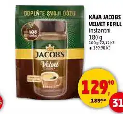 Penny Market KÁVA JACOBS VELVET REFILL instantní, 180 g nabídka