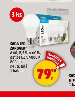 Penny Market SADA LED ŽÁROVEK, 3 ks nabídka
