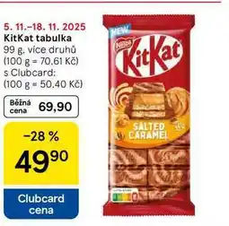 Tesco KitKat tabulka, 99 g, více druhů nabídka
