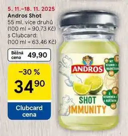 Tesco Andros Shot, 55 ml, více druhů nabídka