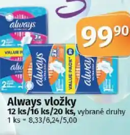 COOP TIP Always vložky nabídka