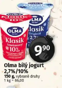 COOP TIP Olma bílý jogurt 2,7%/10% nabídka