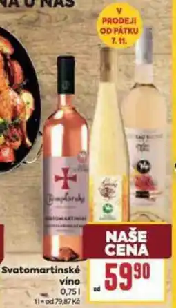 Billa Svatomartinské vino nabídka
